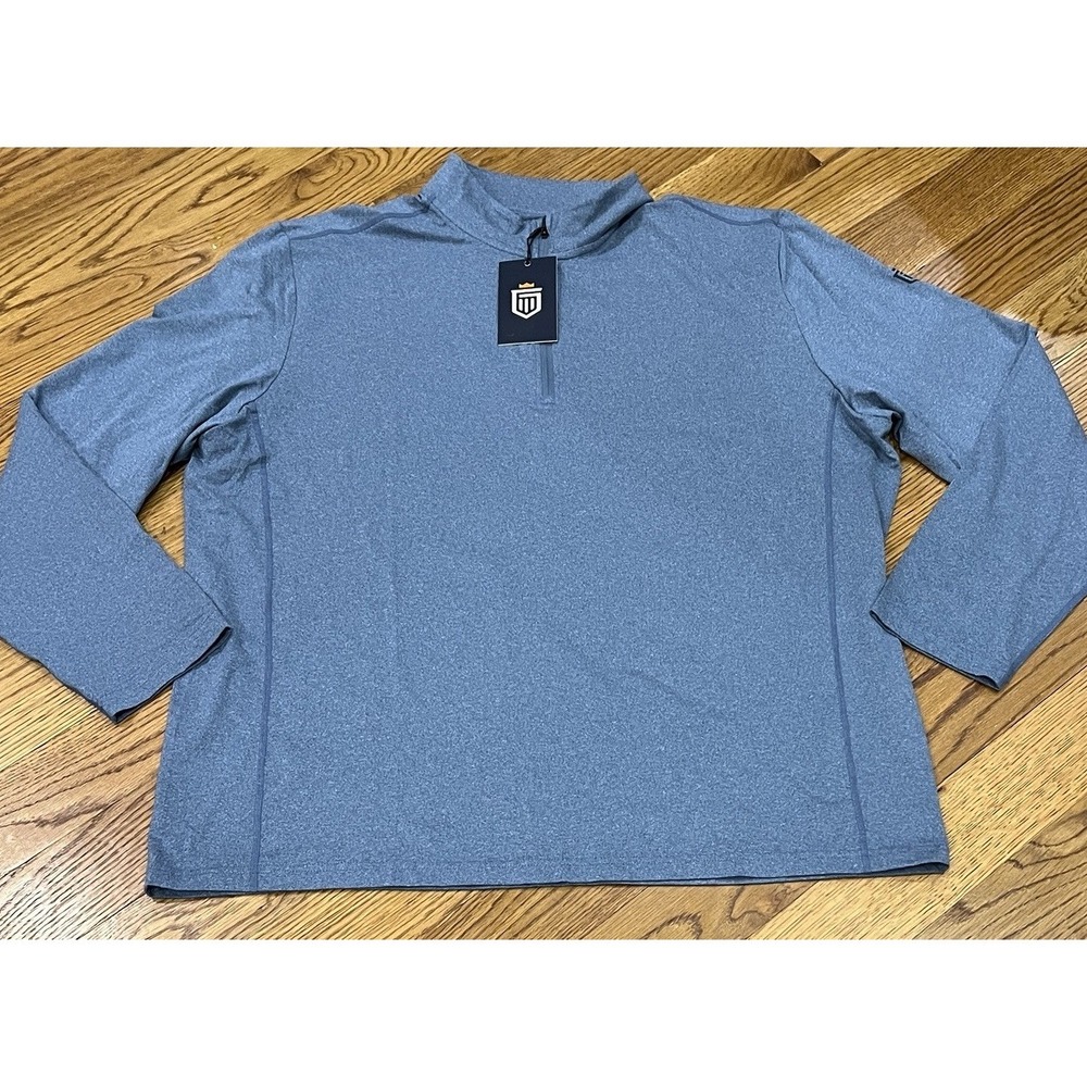 NWT Greatness Wins Core Tech Quarter Zip Blue Heather Size 2XL